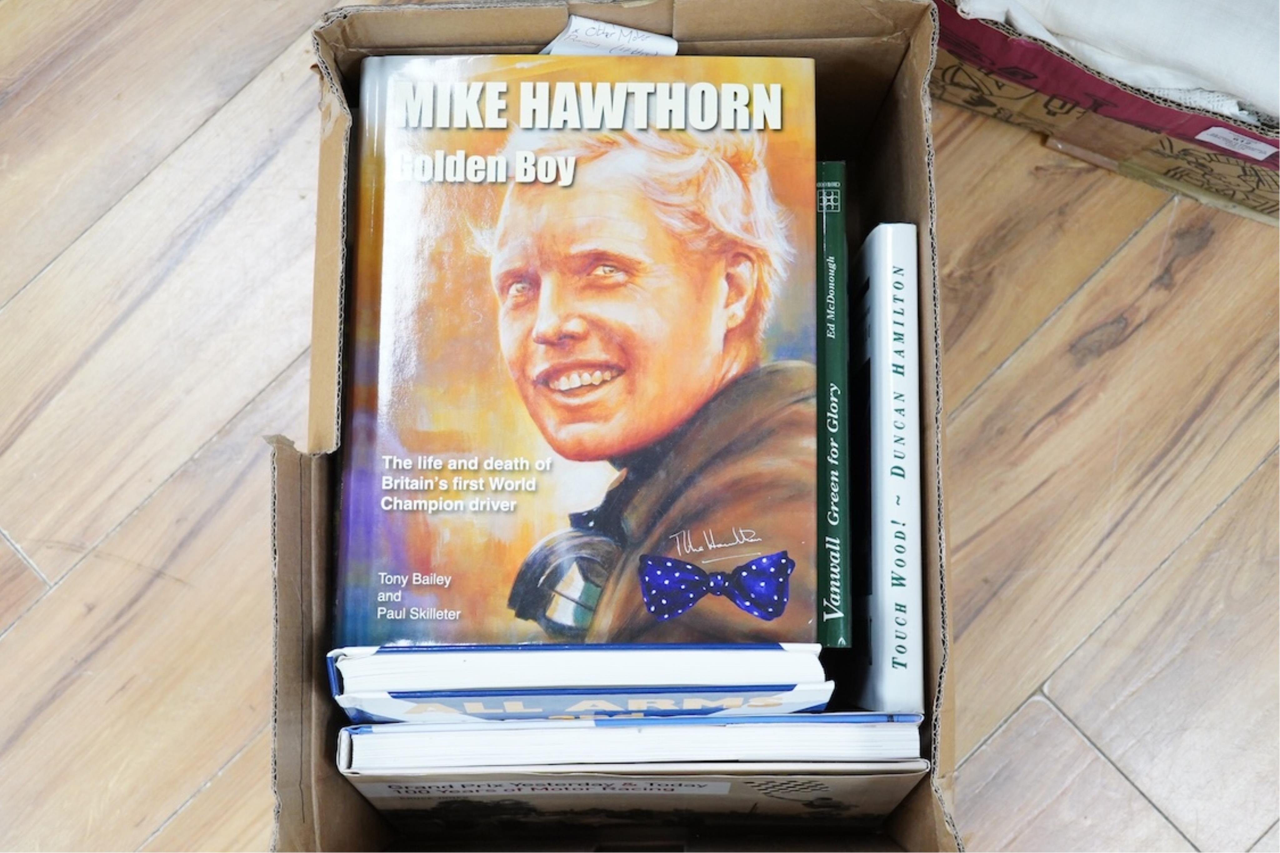 Bailey, Tony & Skilleter, Paul - Mike Hawthorn: golden boy ... illus. throughout (some coloured); publisher's cloth & d/wrapper, tall 4to. reprinted, 2009. *authors signed card on half title; McDonough, Ed. - Vanwall: Gr